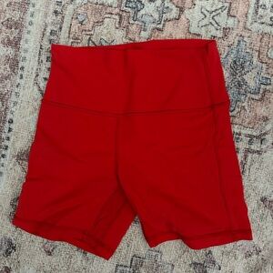 lululemon athletica Red High-Waist Shorts